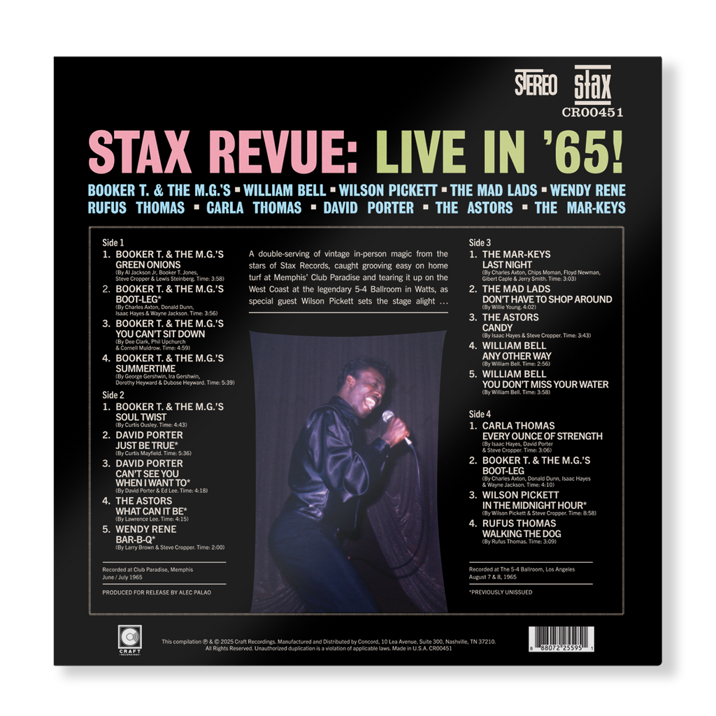 STAX REVUE: LIVE IN ’65! (2 LP) Vinyl Record