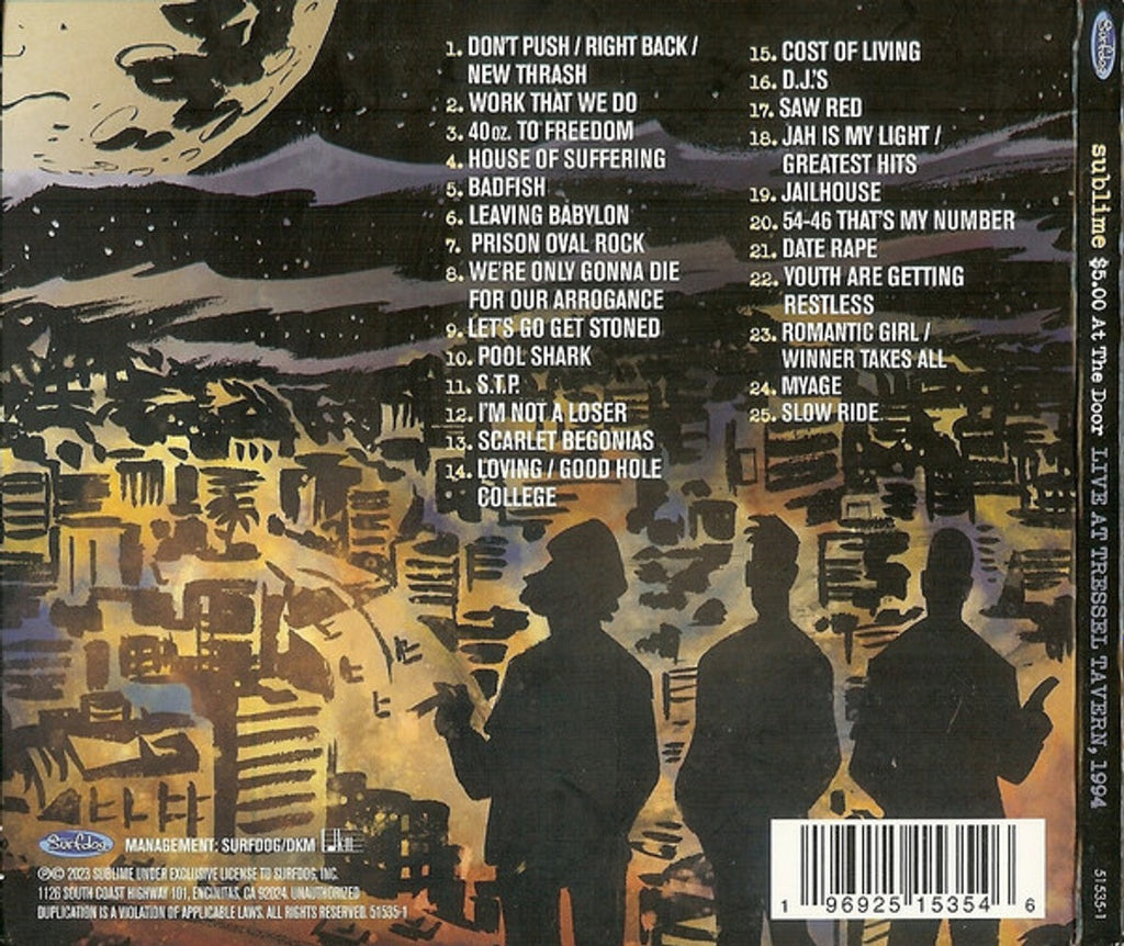 Sublime – $5.00 At The Door Music CD