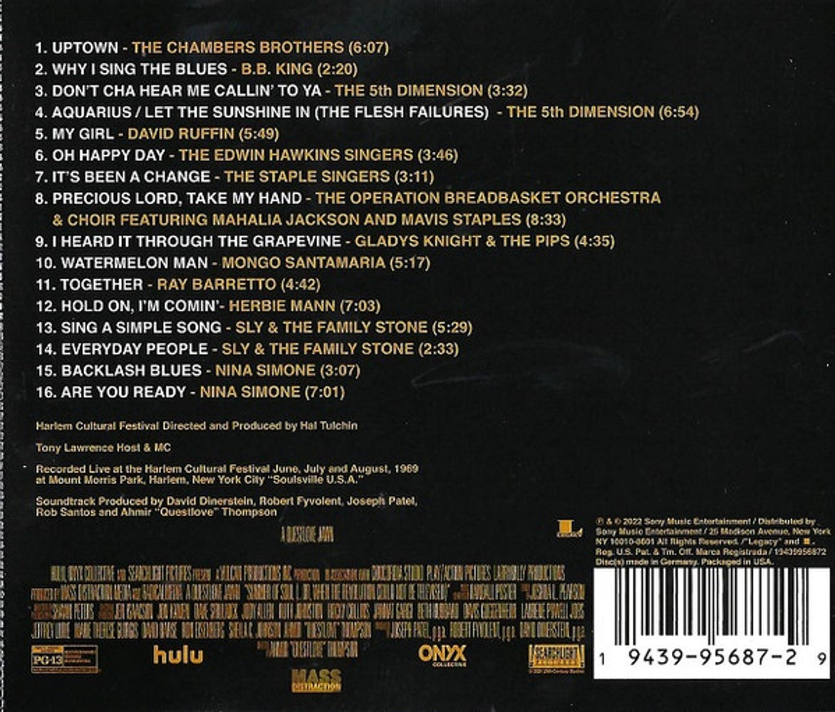 Summer Of Soul (...Or, When The Revolution Could Not Be Televised) - Original Motion Picture Soundtrack Music CD