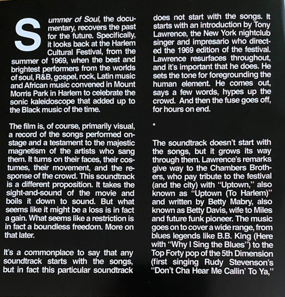 Summer Of Soul (...Or, When The Revolution Could Not Be Televised) - Original Motion Picture Soundtrack Music CD