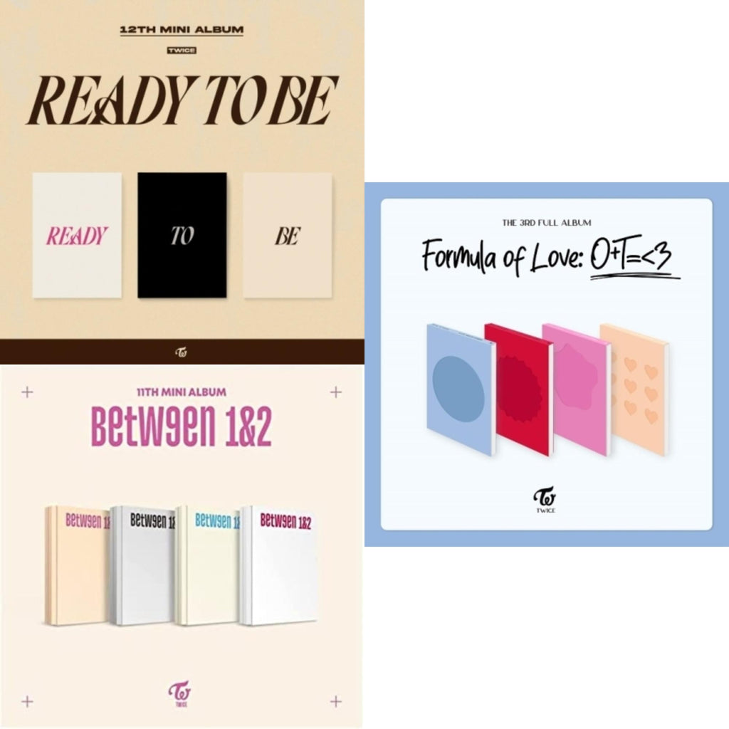 Twice - Ready To Be (12Th Mini Album) & Between 1 & 2 & Formula Of Love: O+T=<3 - CD Bundle