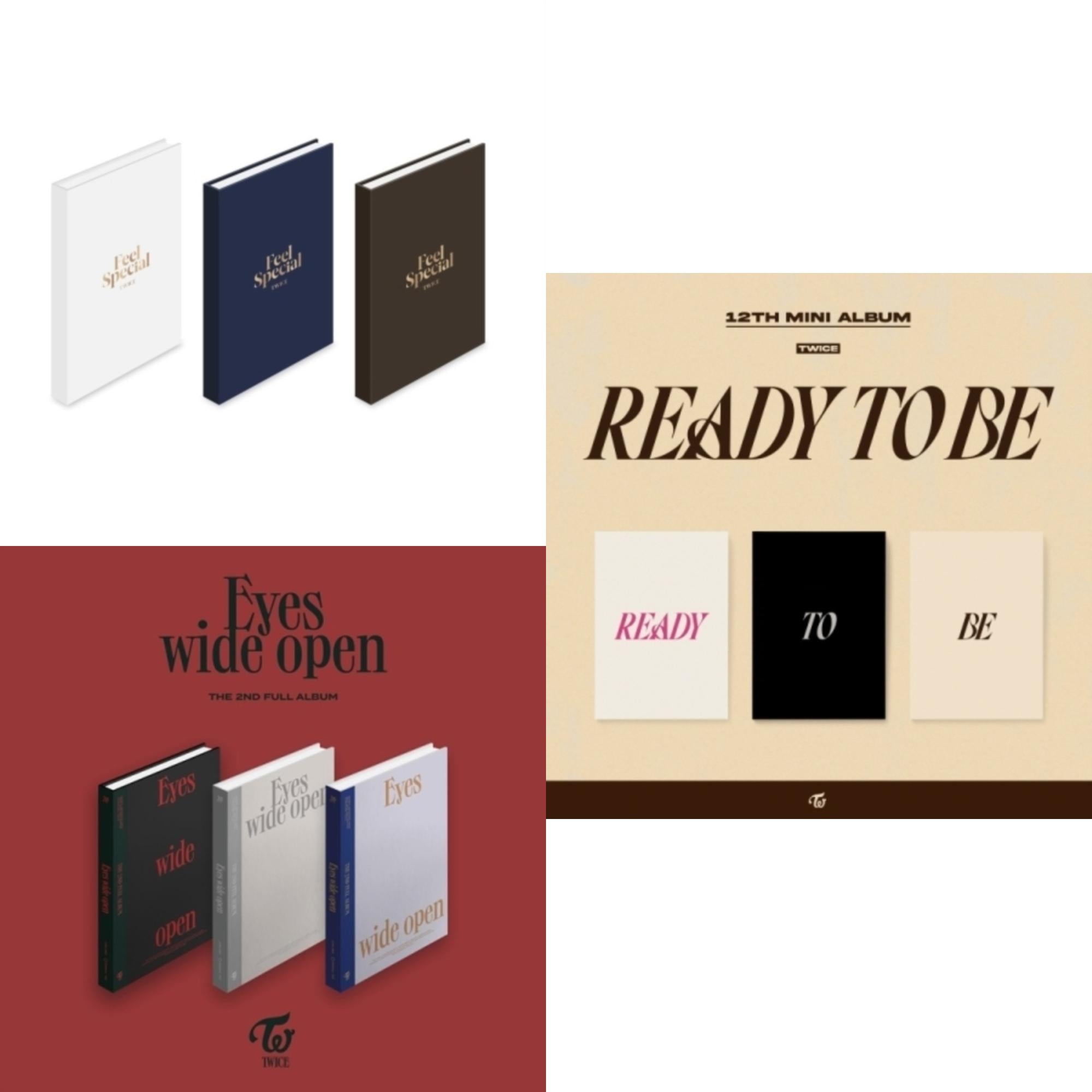 Twice - Feel Special (8Th Mini Album) & Eyes Wide Open: Vol. 2 & Ready To Be (12Th Mini Album) - CD Bundle
