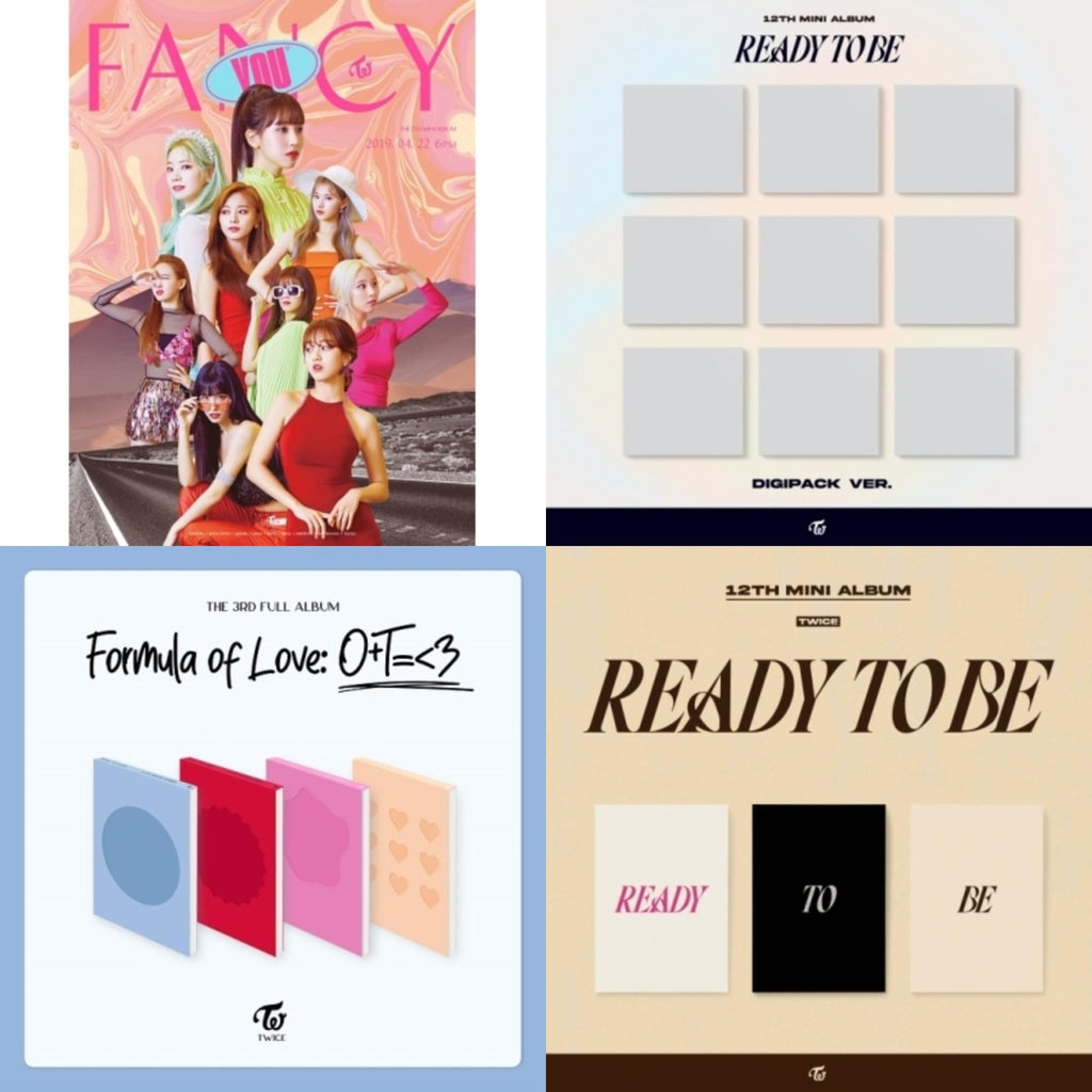 Twice - Fancy You (7Th Album) & Ready To Be (12Th Mini Album) & Ready To Be (12Th Mini Album) Digipack Version & Formula Of Love: O+T=<3 - CD Bundle