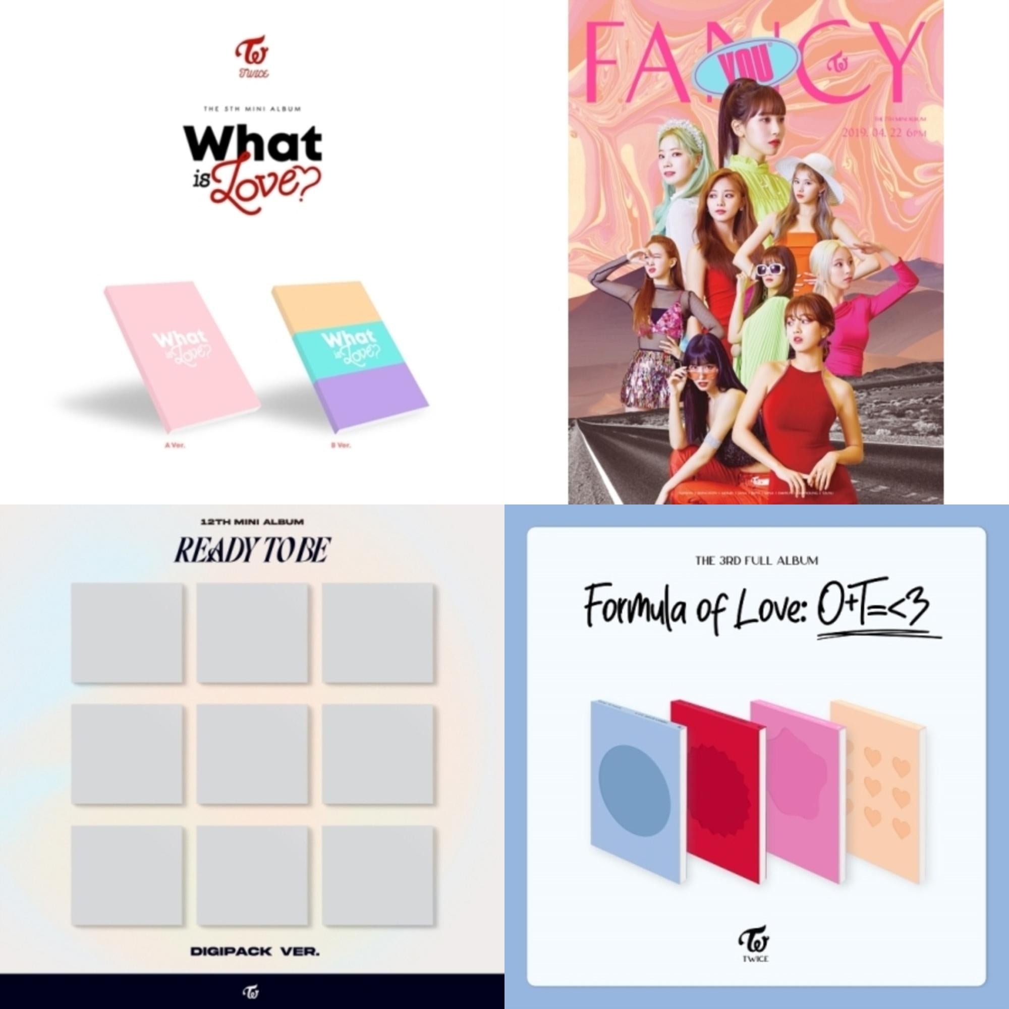 Twice - What Is Love? & Fancy You (7Th Album) & Ready To Be (12Th Mini Album) Digipack Version & Formula Of Love: O+T=<3 - CD Bundle