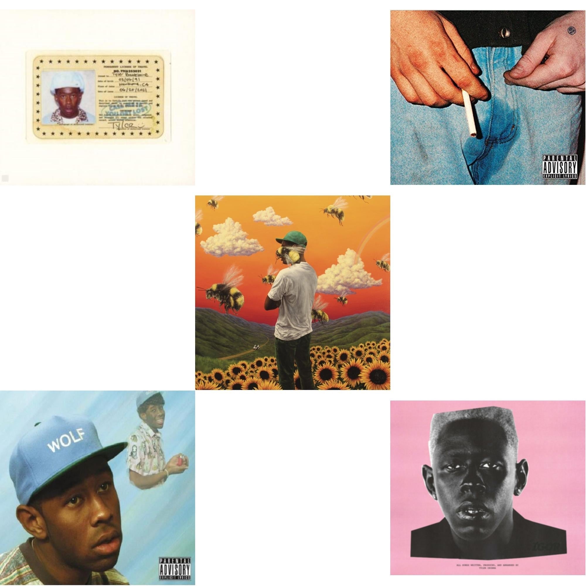 The Creator Tyler - Call Me If You Get Lost & Wolf & Flower Boy & Cherry Bomb (Exp) & Igor (X) - CD Bundle