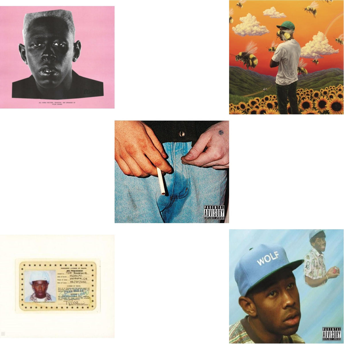 The Creator Tyler - Igor (X) & Call Me If You Get Lost & Cherry Bomb (Exp) & Flower Boy & Wolf - CD Bundle