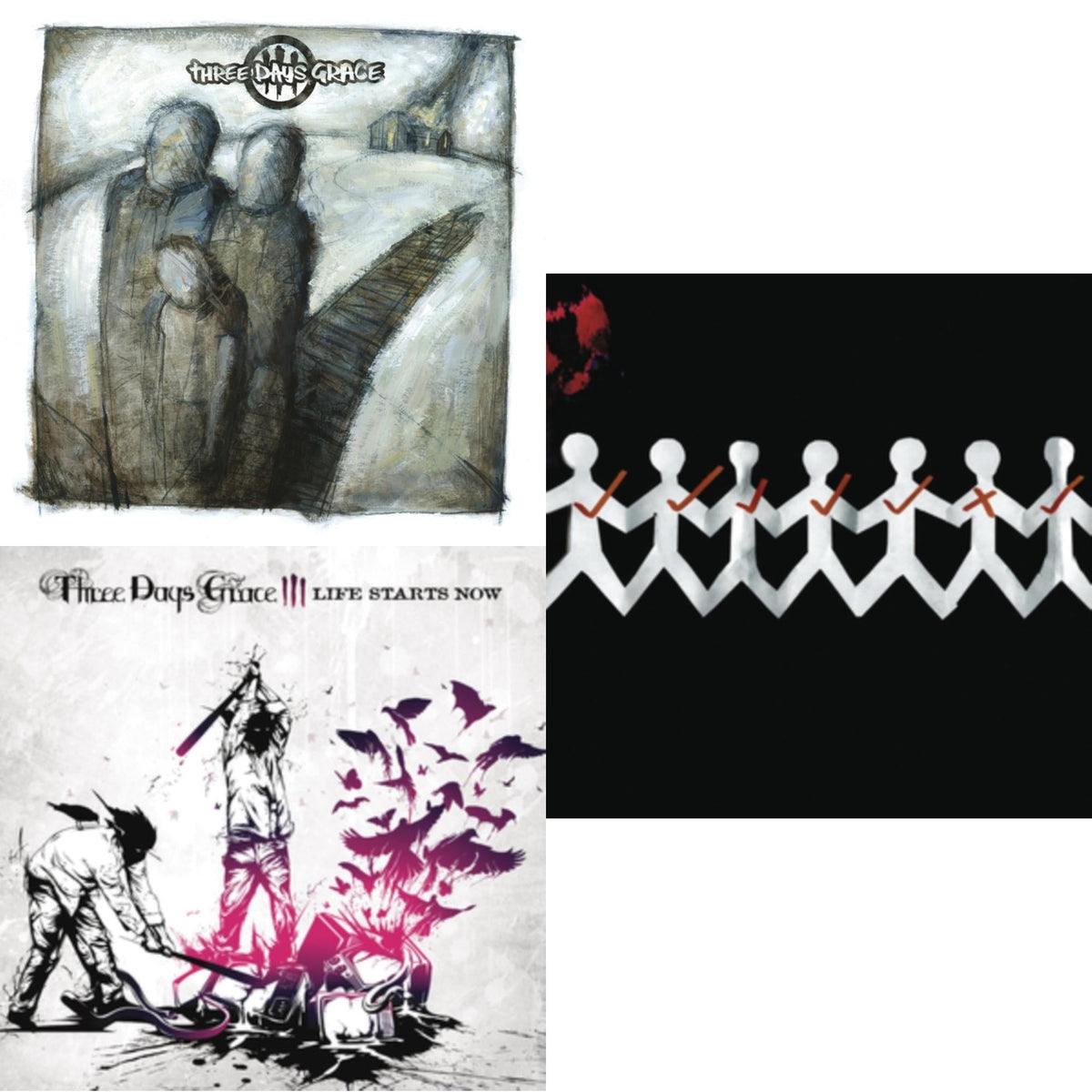Three Days Grace (150G) & Life Starts Now (150G) & One-X (150G)