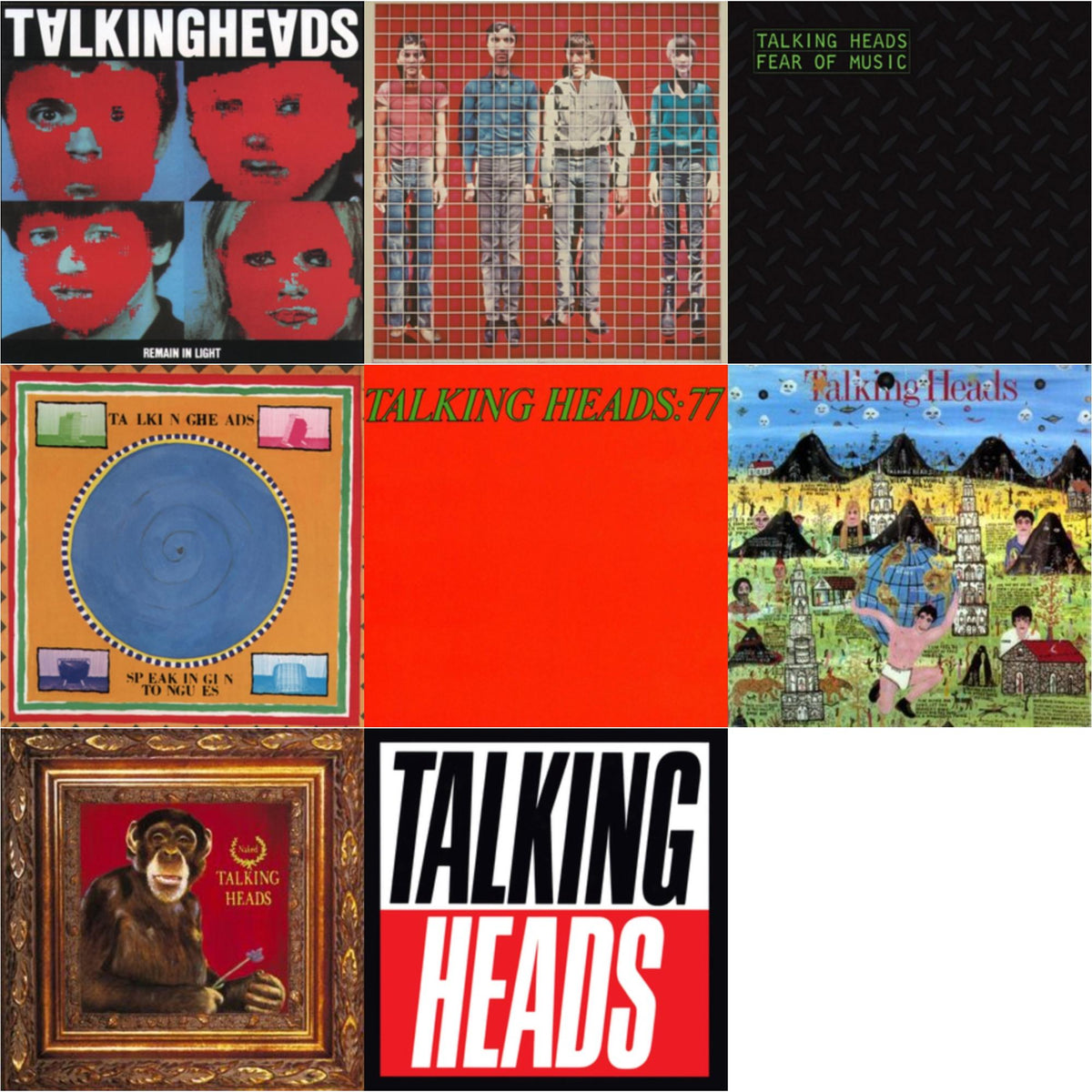 Talking Heads - Remain In Light & More Songs About Buildings & Food & Fear Of Music & Speaking In Tongues & Talking Heads: 77 & Little Creatures & Naked & True Stories - LP Vinyl Bundle