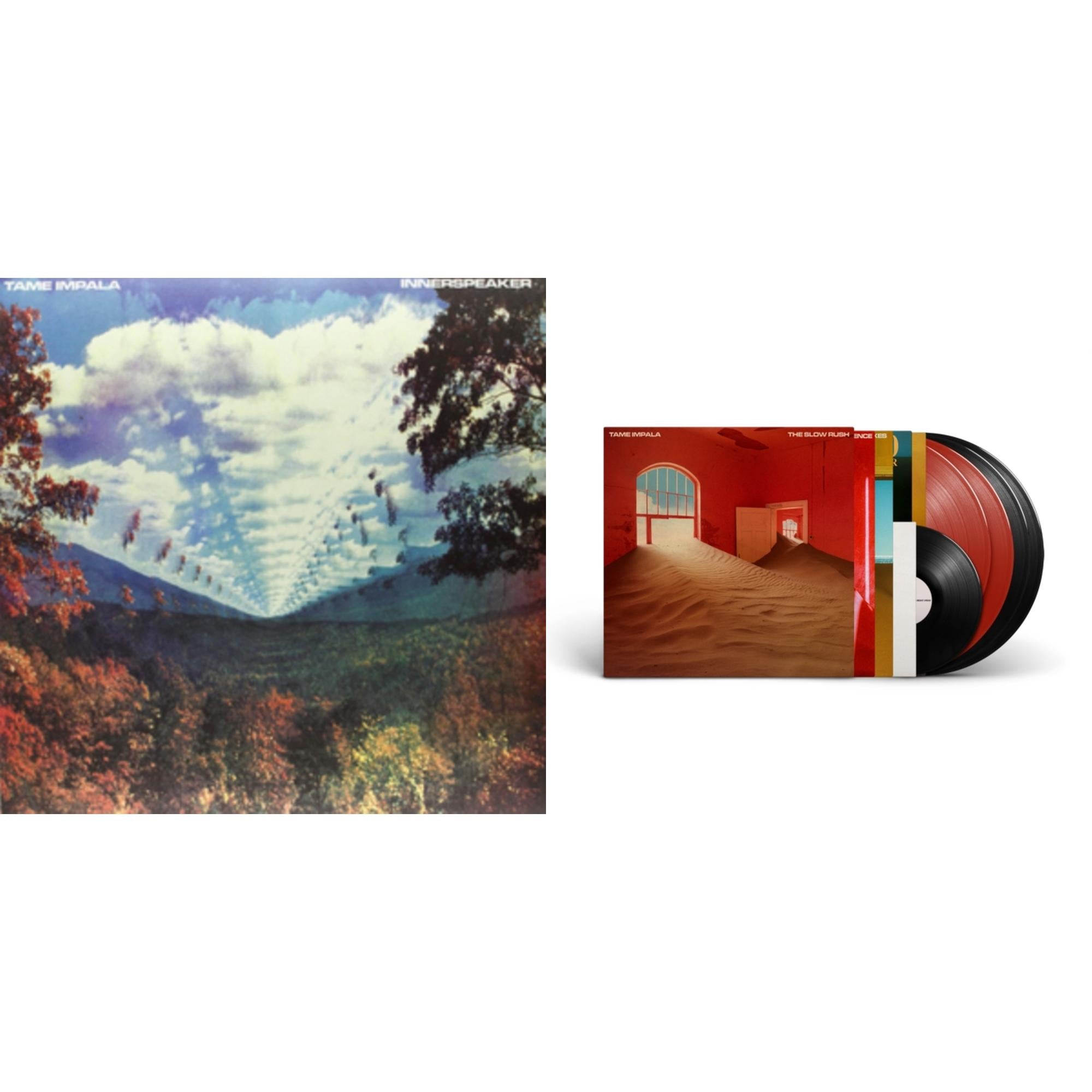 Tame Impala - Slow Rush (Deluxe/2-Transparent Red LP Vinyl/3-Black LP Vinyl) & Innerspeaker