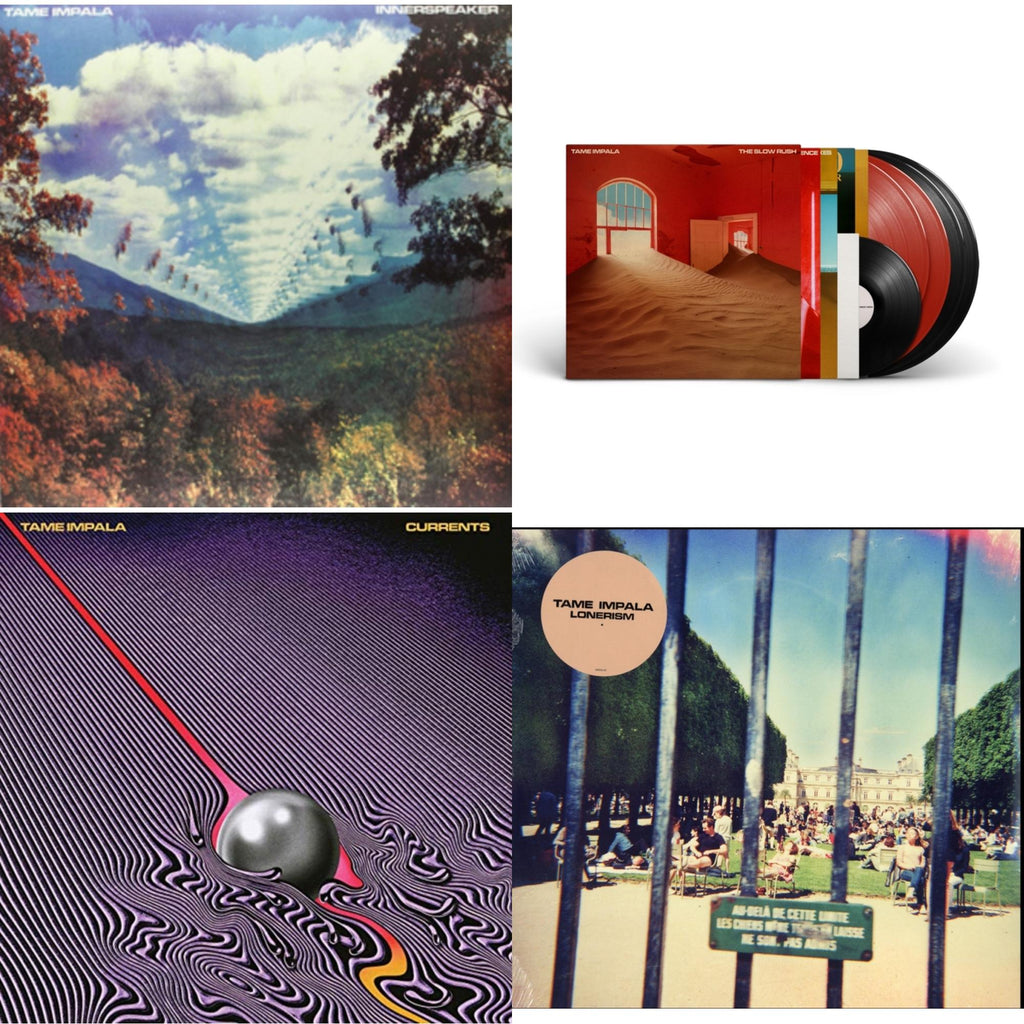 Tame Impala - Slow Rush (Deluxe/2-Transparent Red LP Vinyl/3-Black LP Vinyl) & Lonerism & Currents & Innerspeaker