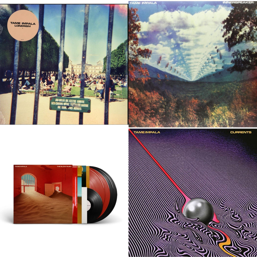 Tame Impala - Slow Rush (Deluxe/2-Transparent Red LP Vinyl/3-Black LP Vinyl) & Lonerism & Currents & Innerspeaker