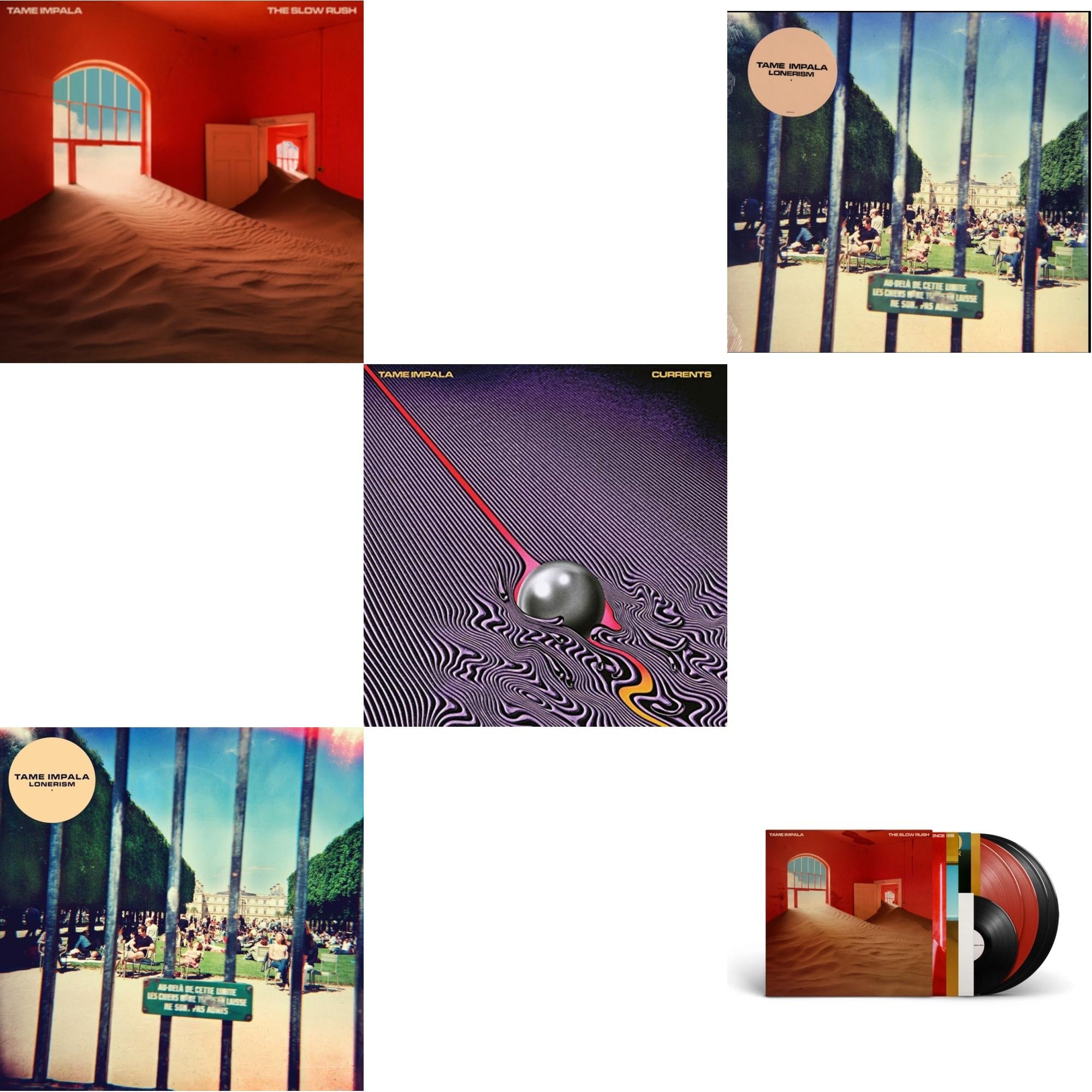 Tame Impala - Slow Rush (2LP) & Lonerism (10Th Anniversary/Super Deluxe/3LP Boxset) & Currents & Lonerism & Slow Rush (Deluxe/2-Transparent Red LP Vinyl/3-Black LP Vinyl)