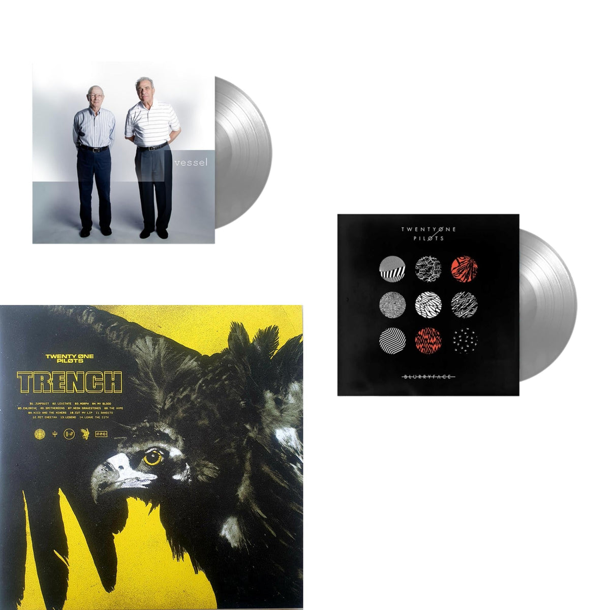 Twenty One Pilots - Vessel (Fbr 25Th Anniversary/Silver LP Vinyl) & Trench (2LP/Dl Code) & Blurryface (Silver LP Vinyl Fbr Anniversary)