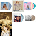 Folklore (X) (Beige Vinyl/2LP) & Fearless (Taylor's Version) (Gold Vinyl/3LP) & Midnights (X) (Moonstone Blue LP Vinyl) & 1989 (Taylor's Version) (2LP/Crystal Skies Blue Vinyl) & Lover & 1989 & Fearless Platinum Edition