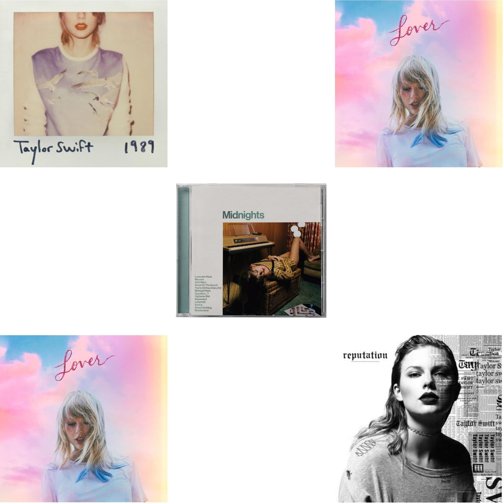 Taylor Swift - Midnights (X) (Jade Green CD) & 1989 & Lover (Deluxe) (Version 1) & Lover (Deluxe) (Version 2) & Reputation
