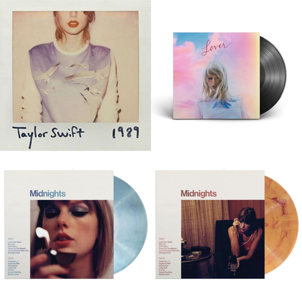 Midnights (X) (Moonstone Blue LP Vinyl) & Midnights (X) (Blood Moon LP Vinyl) & Lover (2LP) & 1989