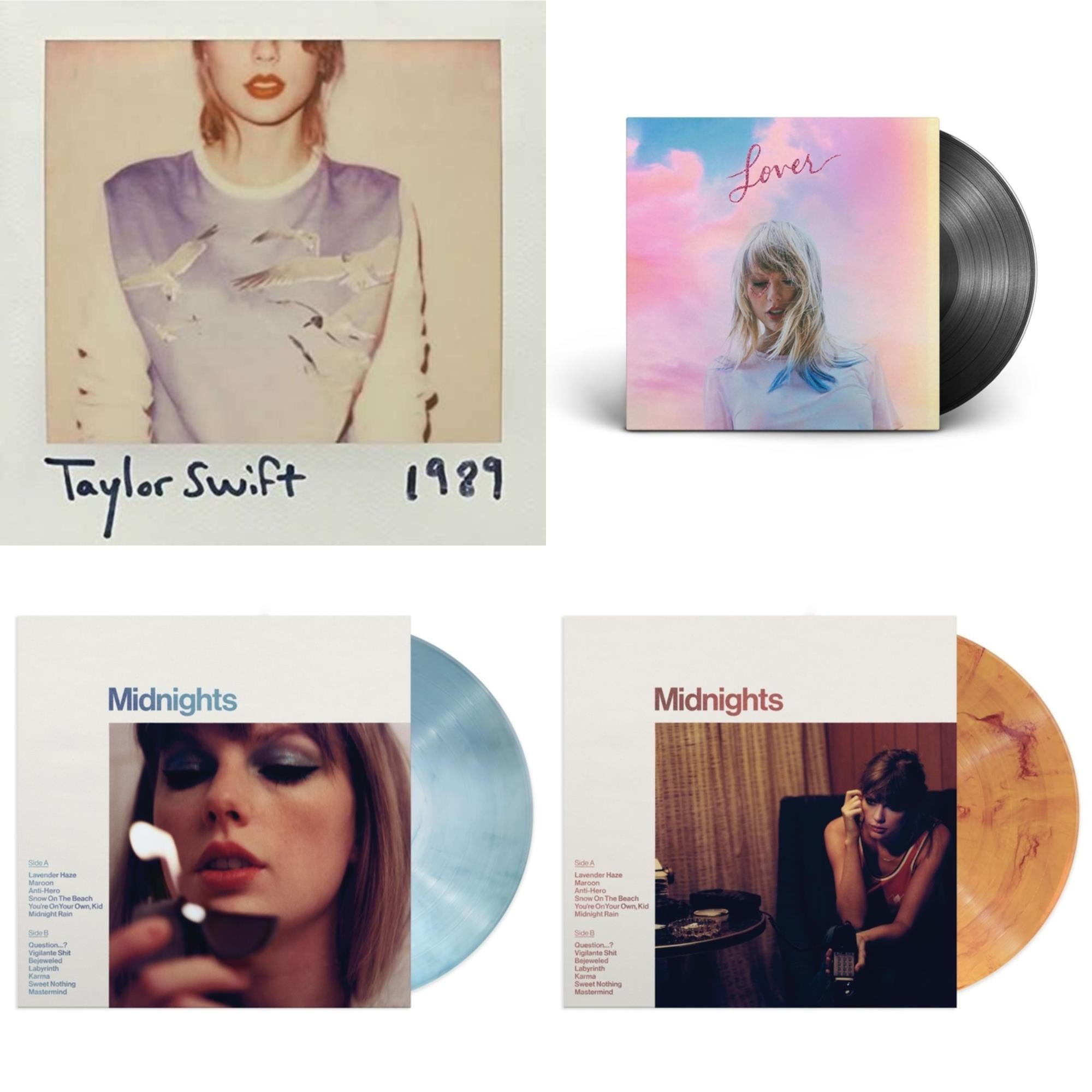 Midnights (X) (Moonstone Blue LP Vinyl) & Midnights (X) (Blood Moon LP Vinyl) & Lover (2LP) & 1989