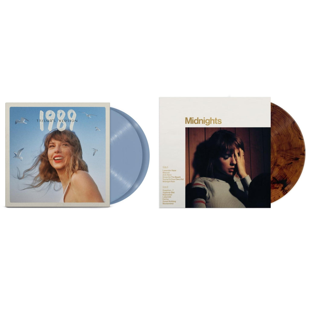Taylor Swift - Midnights (X) (Mahogany Color LP Vinyl) & 1989 (Taylor's Version) (2LP/Crystal Skies Blue Vinyl)