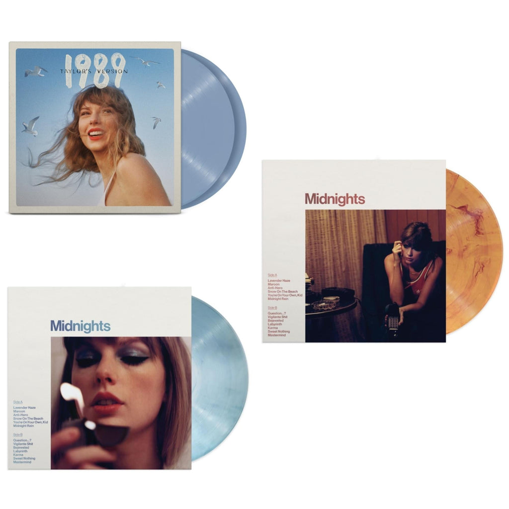 Midnights (X) (Moonstone Blue LP Vinyl) & Midnights (X) (Blood Moon LP Vinyl) & 1989 (Taylor's Version) (2LP/Crystal Skies Blue Vinyl)