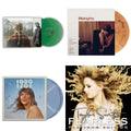 Taylor Swift - Evermore (Translucent Green Vinyl/2LP) & Midnights (X) (Blood Moon LP Vinyl) & 1989 (Taylor's Version) (2LP/Crystal Skies Blue Vinyl) & Fearless Platinum Edition
