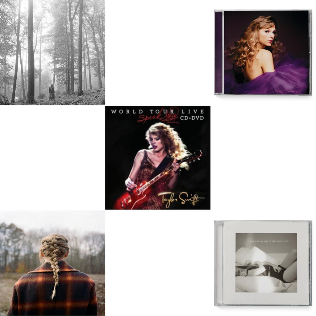 Folklore (Edited) & Evermore (X) & Speak Now (Taylor's Version) (2CD) & Tortured Poets Department (X) (Manuscript- Bonus Track) & Speak Now World Tour Live (CD/DVD)