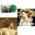 Taylor Swift - Evermore (Translucent Green Vinyl/2LP) & Fearless (Taylor's Version) (Gold Vinyl/3LP) & Fearless Platinum Edition
