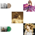 Taylor Swift - Folklore (X) (Beige Vinyl/2LP) & Taylor Swift - Evermore (Translucent Green Vinyl/2LP) & Fearless (Taylor's Version) (Gold Vinyl/3LP) & Speak Now & Fearless Platinum Edition