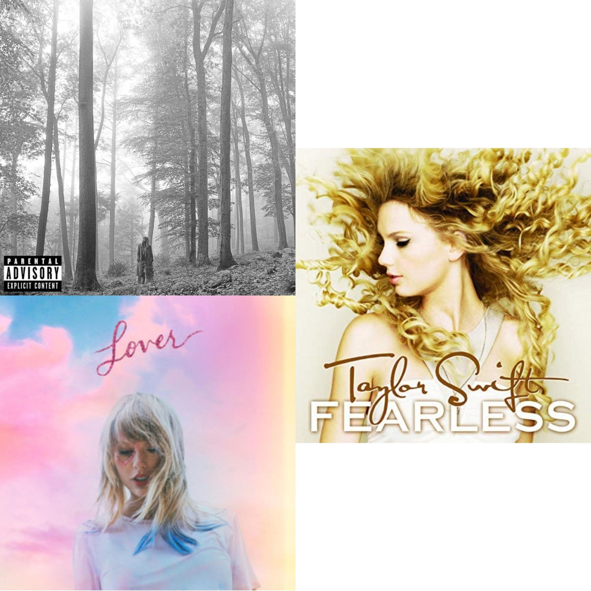 Taylor Swift - Folklore (X) & Lover & Fearless - CD Bundle
