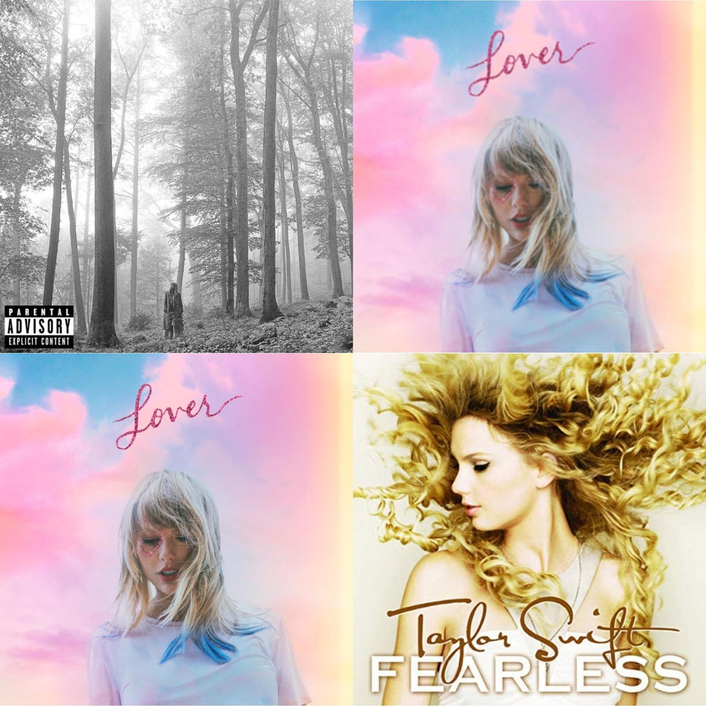 Taylor Swift - Folklore (X) & Lover (Deluxe) (Version 2) & Lover & Fearless - CD Bundle