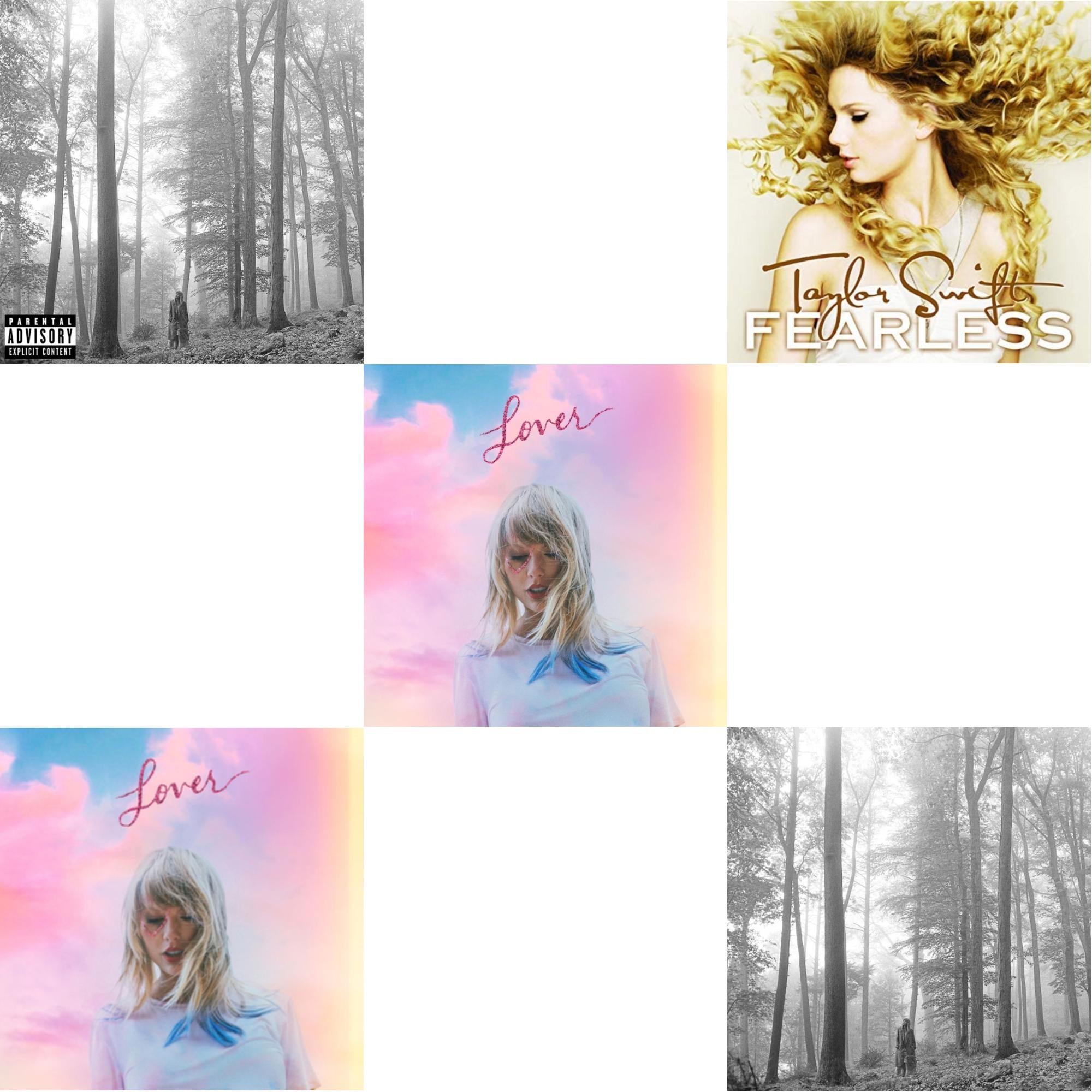 Taylor Swift - Folklore (Edited) & Folklore (X) & Lover (Deluxe) (Version 2) & Lover & Fearless - CD Bundle
