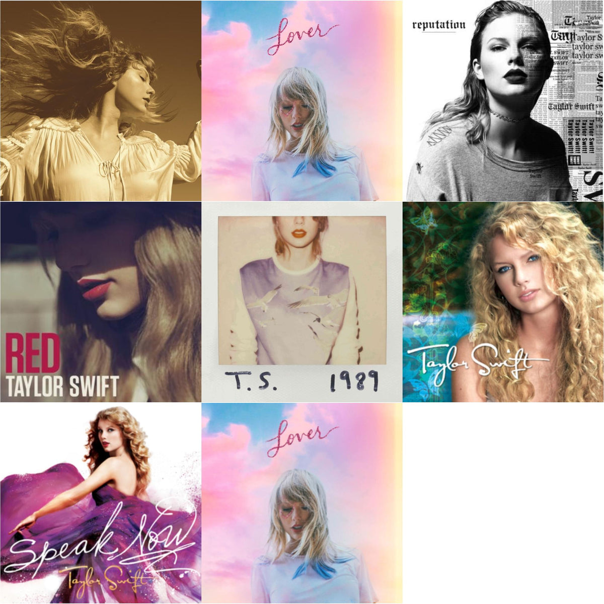Taylor Swift - Fearless (Taylor's Version) (2CD) & Taylor Swift & Speak Now & Red & Lover (Deluxe) (Version 4) & Lover & 1989 & Reputation