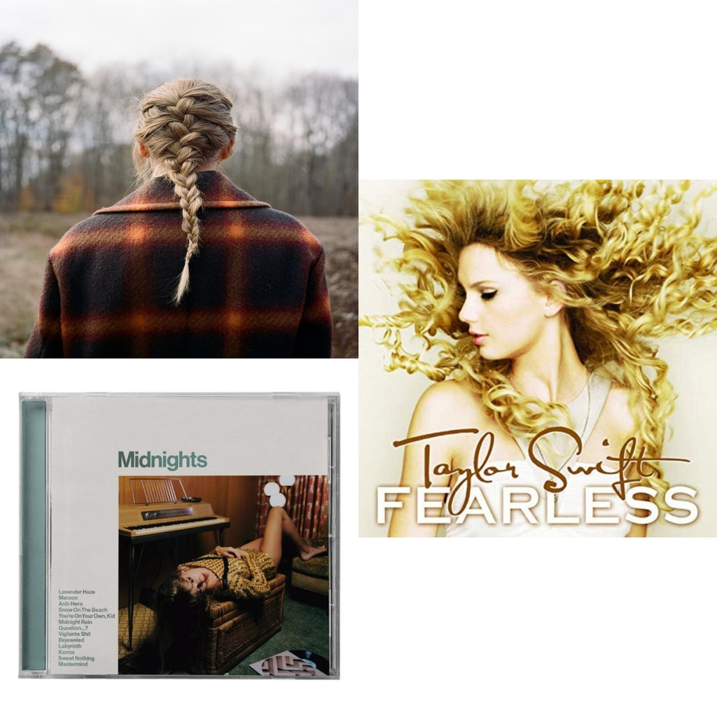 Taylor Swift - Evermore (X) & Midnights (X) (Jade Green CD) & Fearless