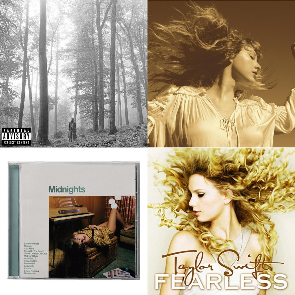 Taylor Swift - Folklore (X) & Fearless (Taylor's Version) (2CD) & Midnights (X) (Jade Green CD) & Fearless