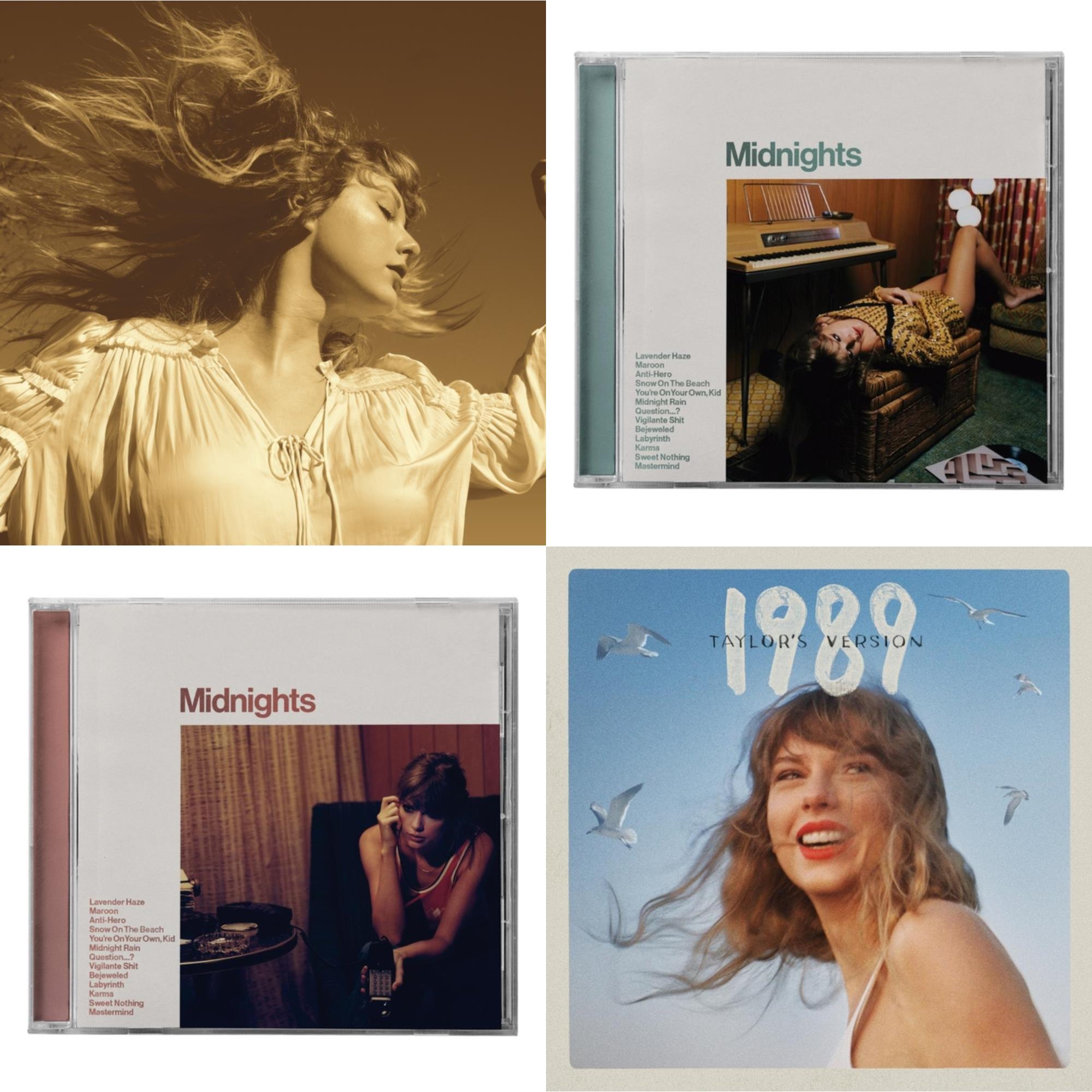 Fearless (Taylor's Version) (2CD) & Midnights (X) (Jade Green CD) & Midnights (X) (Blood Moon CD) & 1989 (Taylor's Version)