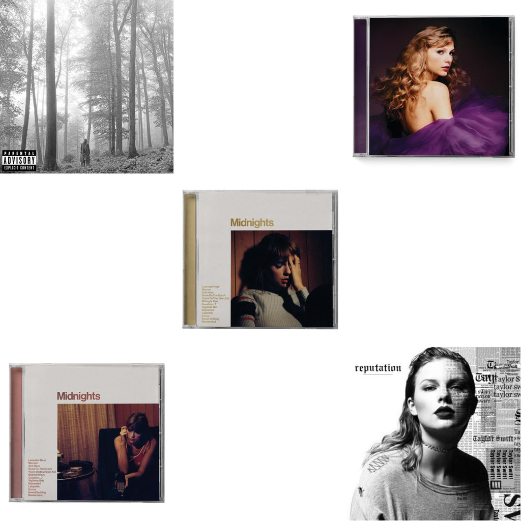 Taylor Swift - Folklore (X) & Midnights (X) (Blood Moon CD) & Midnights (X) (Mahogany CD) & Speak Now (Taylor's Version) (2CD) & Reputation
