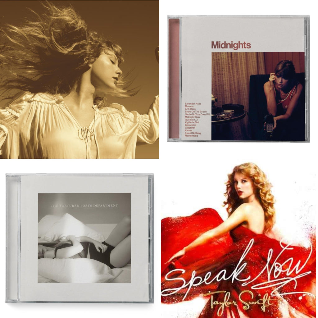 Taylor Swift - Fearless (Taylor's Version) (2CD) & Midnights (X) (Blood Moon CD) & Tortured Poets Department (X) (Manuscript- Bonus Track) & Speak Now