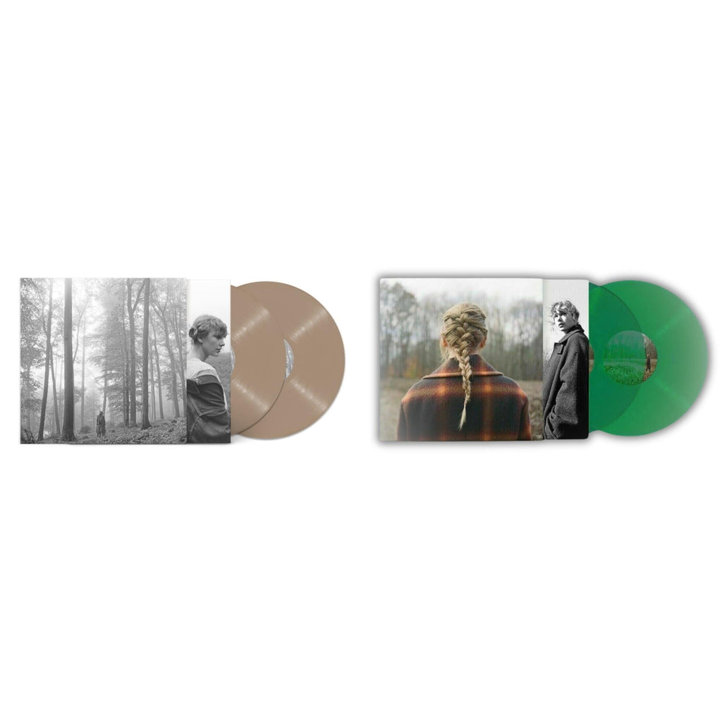 Taylor Swift - Folklore (X) (Beige Vinyl/2LP) & Taylor Swift - Evermore (Translucent Green Vinyl/2LP)