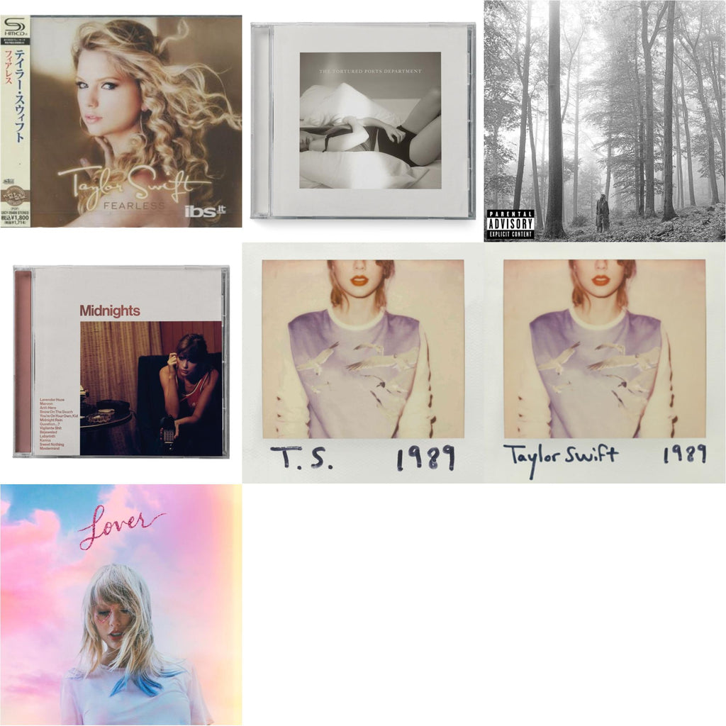 Fearless & Folklore (X) & Midnights (X) (Blood Moon CD) & Tortured Poets Department (X) (Manuscript- Bonus Track) & 1989 & Lover (Deluxe) (Version 2) & 1989