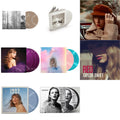 Taylor Swift - Folklore (X) (Beige Vinyl/2LP) & Red (Taylor's Version) (4LP) & Speak Now (Taylor's Version) (Orchid Marbled Vinyl/3LP) & 1989 (Taylor's Version) (2LP/Crystal Skies Blue Vinyl) & Tortured Poets Department (X) (Ghosted White