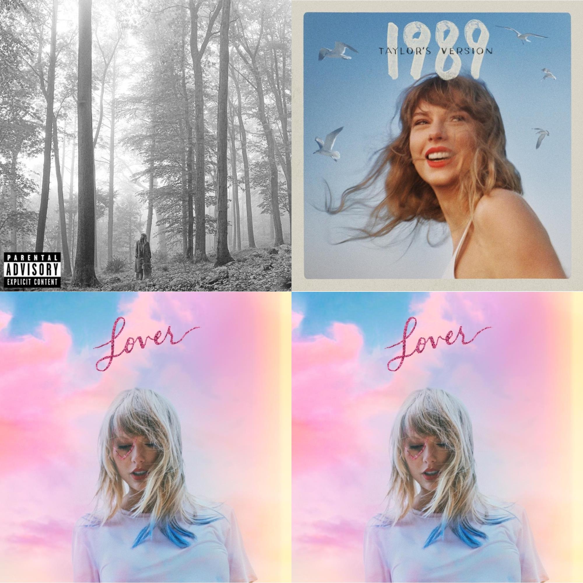 Taylor Swift - Folklore (X) & 1989 (Taylor's Version) & Lover (Deluxe) (Version 1) & Lover (Deluxe) (Version 4) - CD Bundle