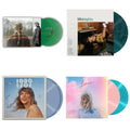 Taylor Swift - Evermore (Translucent Green Vinyl/2LP) & Midnights (X) (Jade Green LP Vinyl) & 1989 (Taylor's Version) (2LP/Crystal Skies Blue Vinyl) & Lover