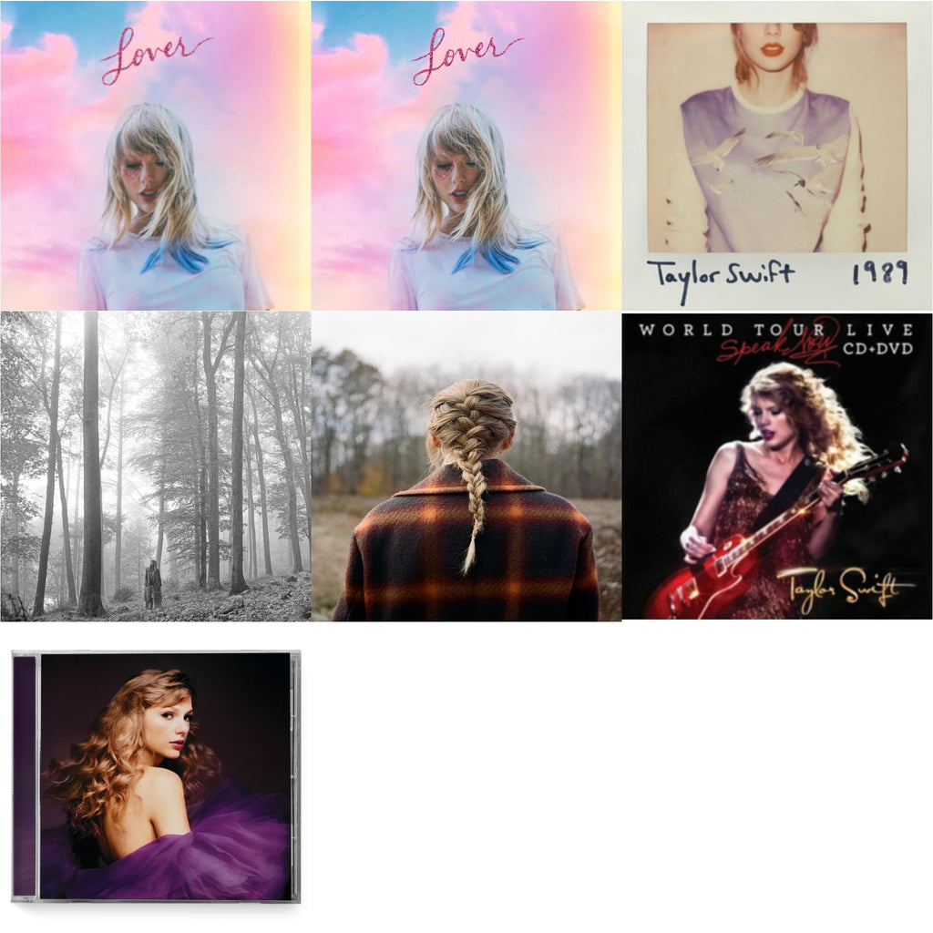 Taylor Swift - Folklore (Edited) & Evermore (X) & Speak Now (Taylor's Version) (2CD) & Speak Now World Tour Live (CD/DVD) & 1989 & Lover (Deluxe) (Version 1) & Lover