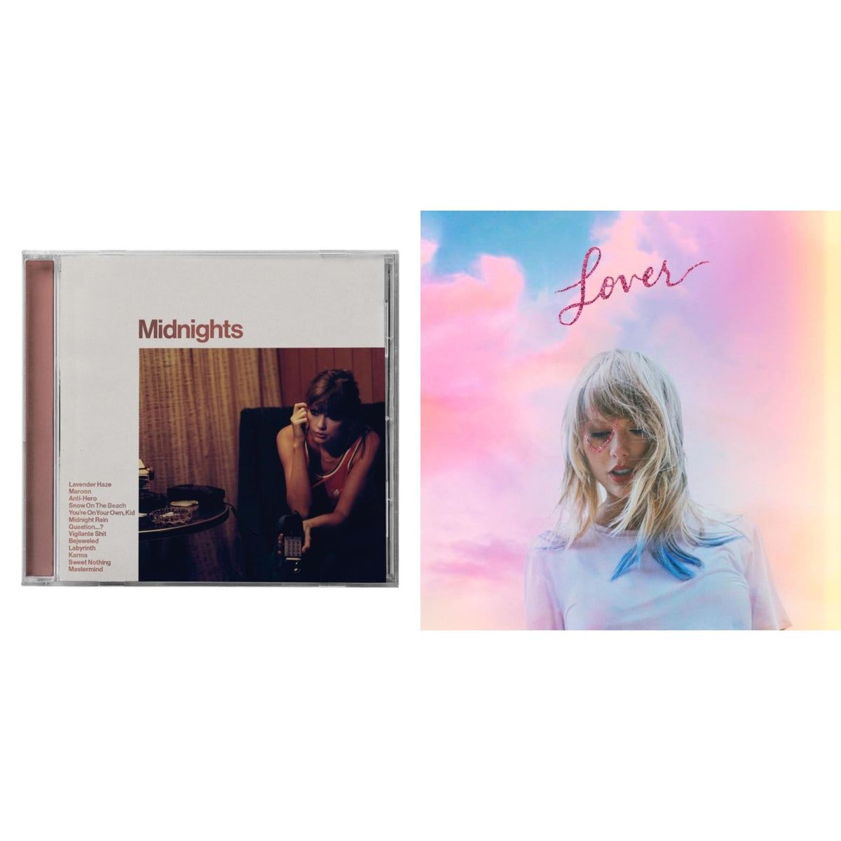 Taylor Swift - Midnights (X) (Blood Moon CD) & Lover (Deluxe) (Version 1)