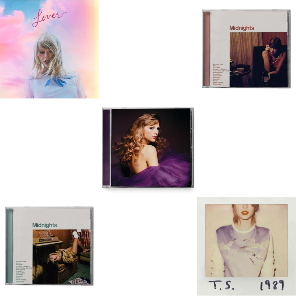 Midnights (X) (Jade Green CD) & Midnights (X) (Blood Moon CD) & Speak Now (Taylor's Version) (2CD) & Lover (Deluxe) (Version 4) & 1989
