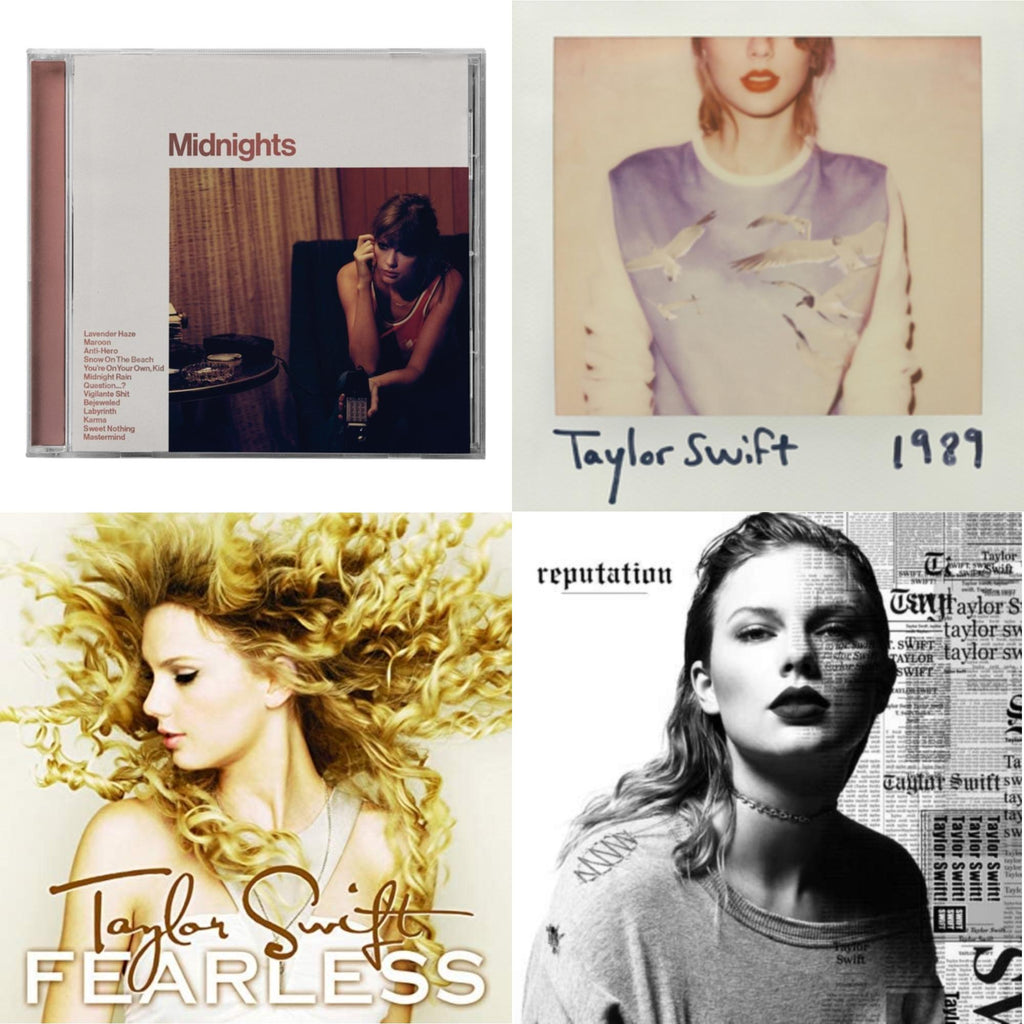 Taylor Swift - Midnights (X) (Blood Moon CD) & 1989 & Fearless & Reputation