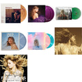 Taylor Swift - Taylor Swift - Evermore (Translucent Green Vinyl/2LP) & Fearless (Taylor's Version) (Gold Vinyl/3LP) & Midnights (X) (Blood Moon LP Vinyl) & Speak Now (Taylor's Version) (Orchid Marbled Vinyl/3LP) & 1989 (Taylor's Version) (2LP/Crystal