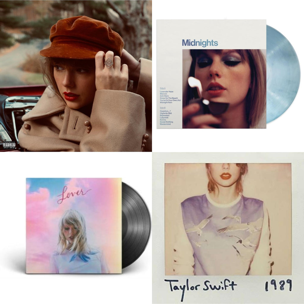 Red (Taylor's Version) (4LP) & Midnights (X) (Moonstone Blue LP Vinyl) & Lover (2LP) & 1989