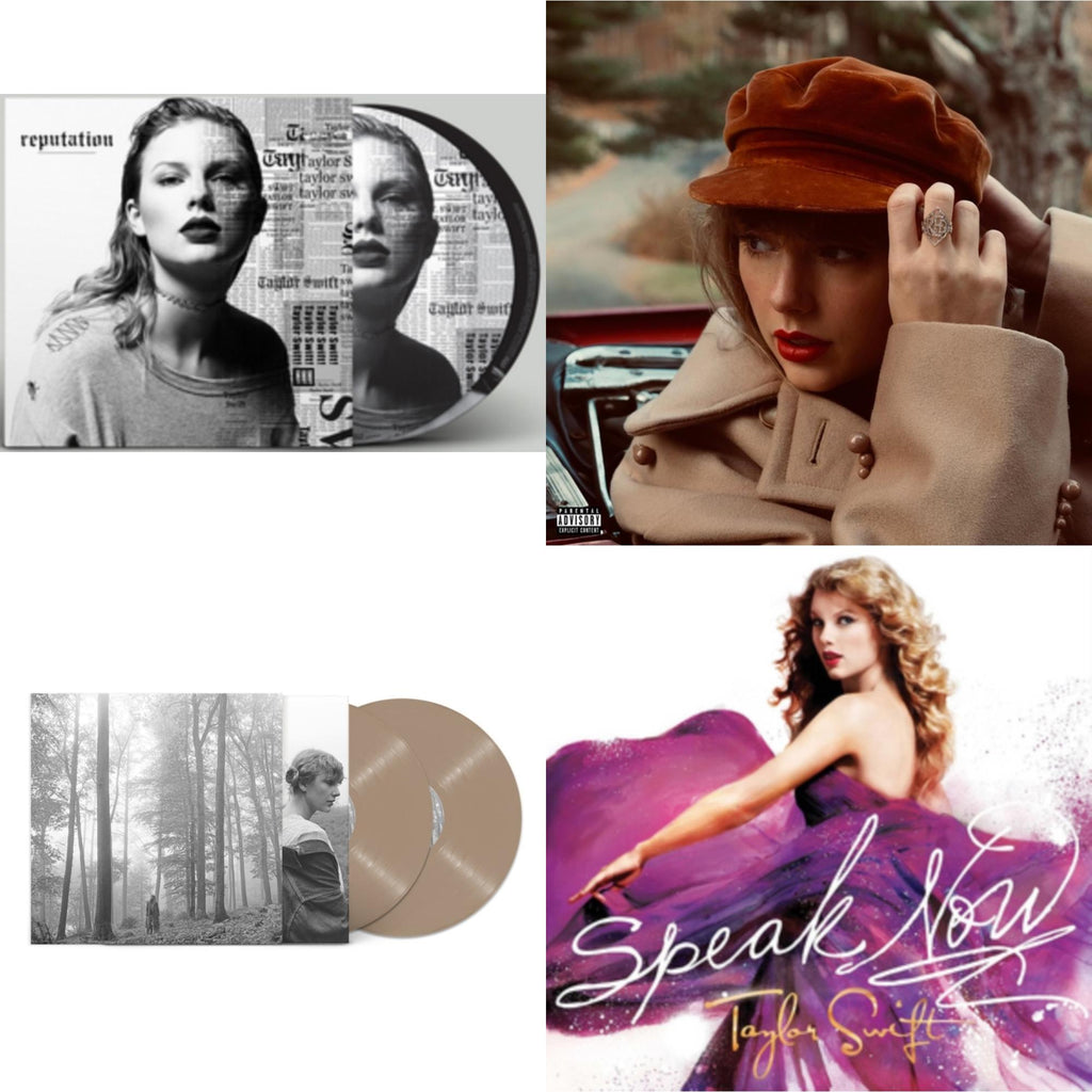 Taylor Swift - Folklore (X) (Beige Vinyl/2LP) & Red (Taylor's Version) (4LP) & Speak Now & Reputation (Picture Disc)