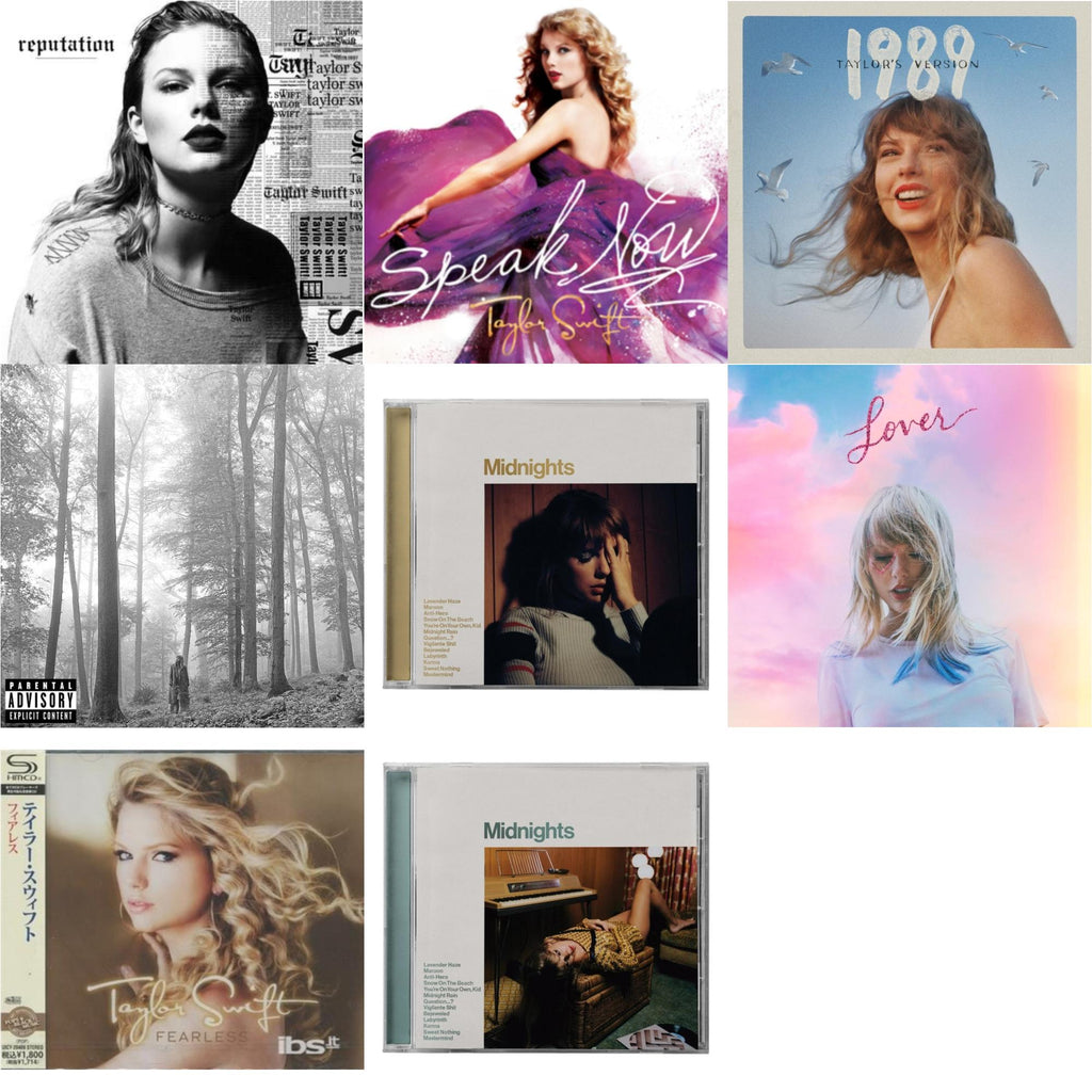 Taylor Swift - Reputation & Speak Now & 1989 (Taylor's Version) & Folklore (X) & Midnights (X) (Mahogany CD) & Lover (Deluxe) (Version 2) & Fearless & Midnights (X) (Jade Green CD)