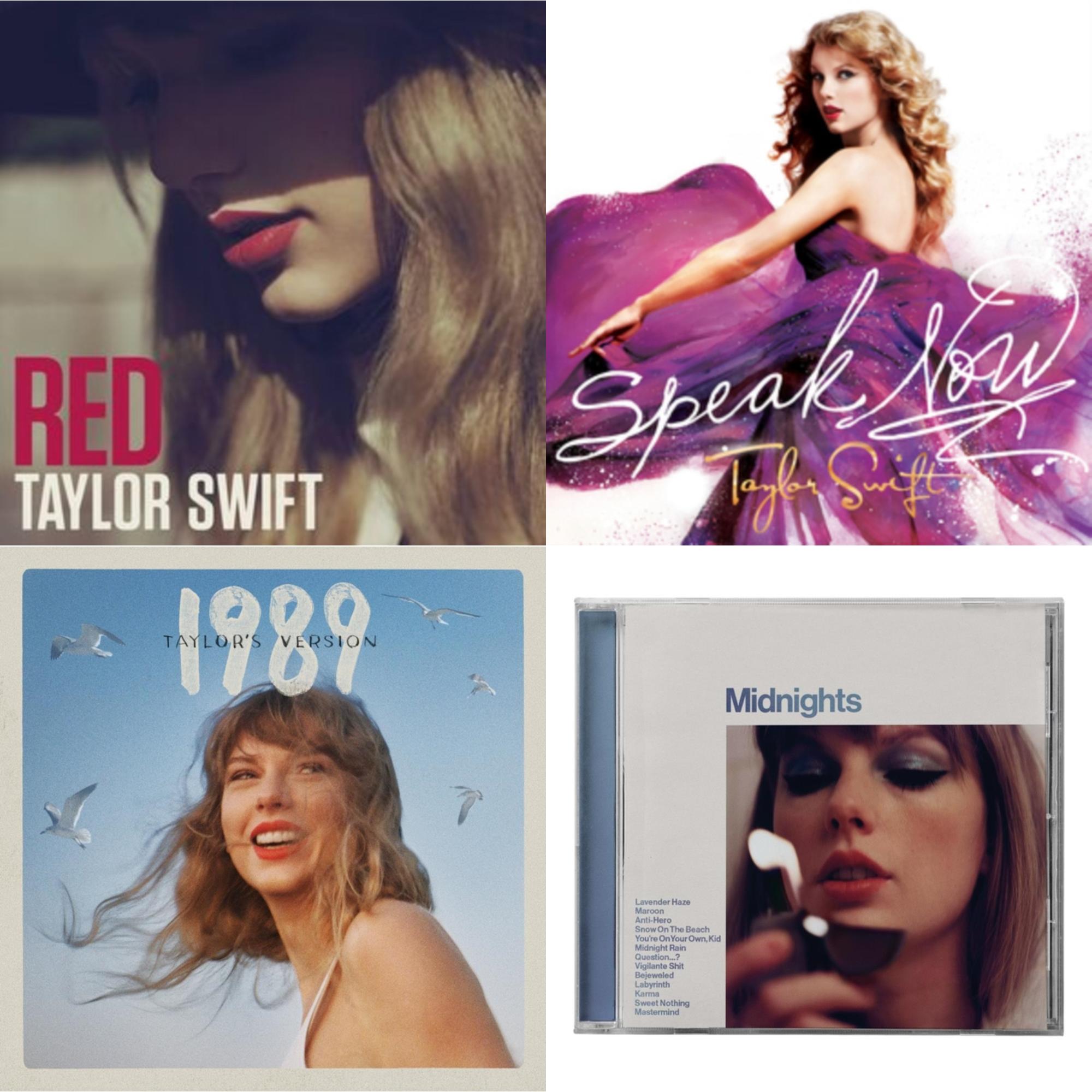 Midnights (X) (Moonstone Blue CD) & 1989 (Taylor's Version) & Speak Now & Red